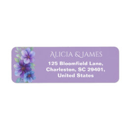 Romantische Lila Blaue Botanische Wasserfarbenhoch