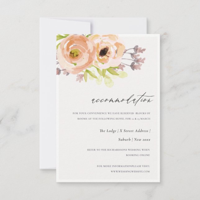 ROMANTISCHE, LILA, BLUE FLORAL UNTERKUNFT EINLADUNG (Vorderseite)