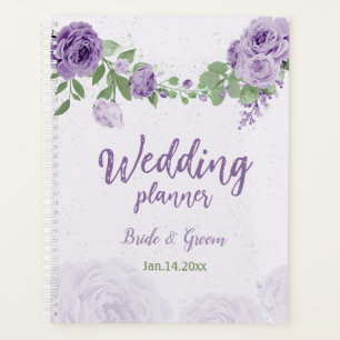 romantische lila Blumen Grüne Hochzeit Planer