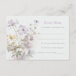Romantische lila blumenWedding RSVP Card Begleitkarte