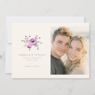 Romantische lila Blüten Save The Date