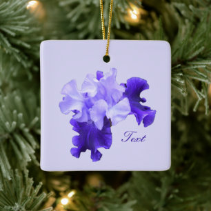 Romantische Lila Flagge Iris individuell angepasst Keramikornament