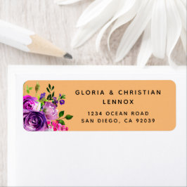 Romantische Lila florale Rücksendeadresse