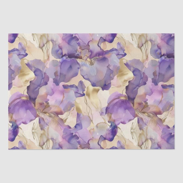 Romantische Lila Hochzeit der Iris Seidenpapier (Vorderseite)
