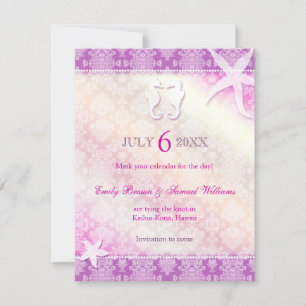 Romantische Lila Hochzeit Save the Date