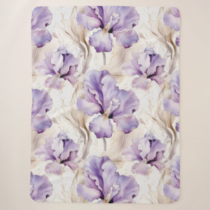 Romantische Lila Iris Floral Sherpadecke