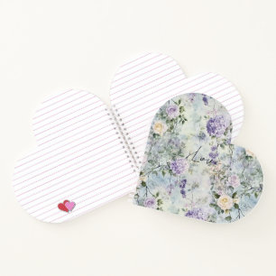 Romantische Lila Lavendel Cream Floral Notizbuch