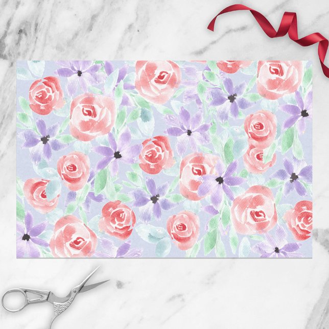 Romantische Lila Lavendel und Rot Seidenpapier (Von Creator hochgeladen)