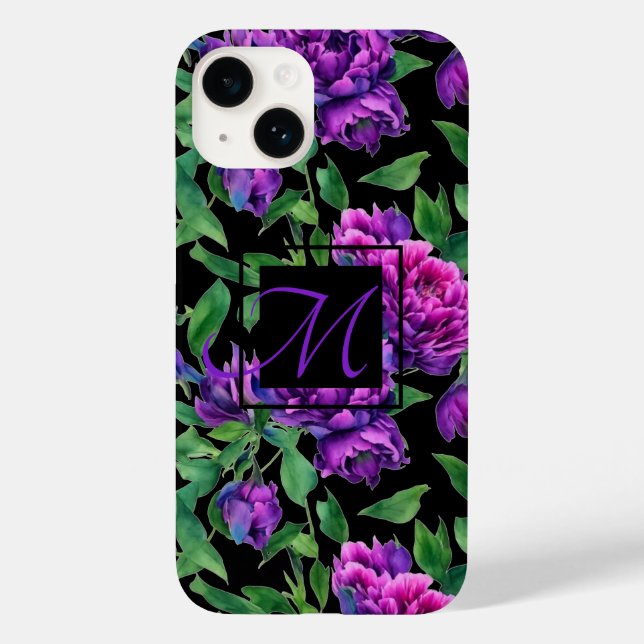 Romantische lila magenta rosa Aquarellbäume Case-Mate iPhone 14 Hülle (Rückseite)