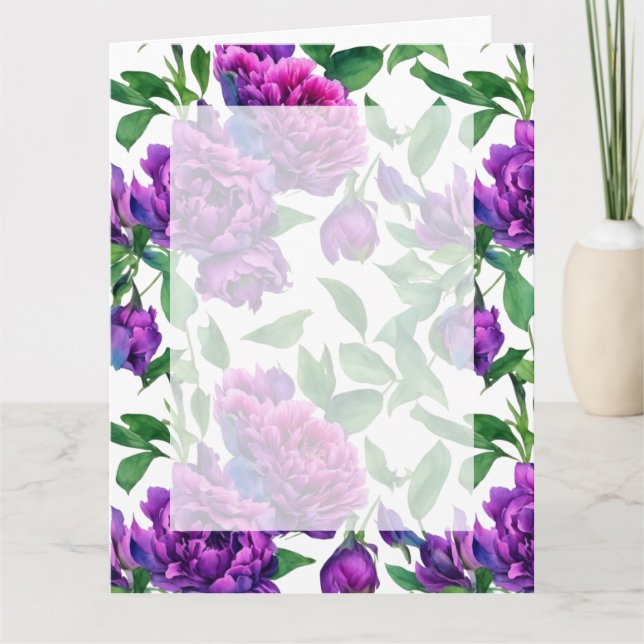 Romantische lila magenta rosa Aquarellbäume Karte (Vorderseite)