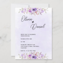 Romantische Lila Minimalistische Blumenhochzeit
