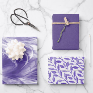 Romantische Lila Papiertücher Geschenkpapier Set