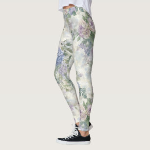 Romantische lila rosa Blumen Leggings