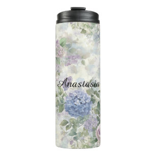 Romantische lila rosa Blumen Thermosbecher