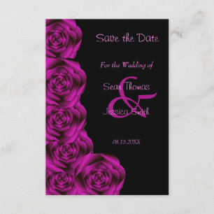 Romantische Lila Rose Save the Date Schwarz