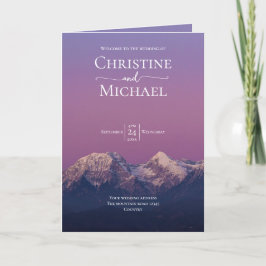 Romantische lila Sonnenuntergang Schneeberge Hochz Programm