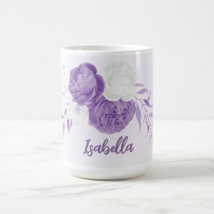 Romantische lila und weiße Blume Kaffeetasse