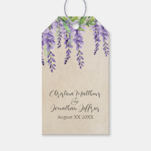 Romantische Lila Wisteria auf dem Rustikalen Paris Geschenkanhänger