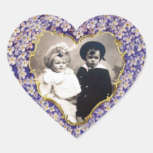 ROMANTISCHE LILAC HERZFOTOVORLAGE Herz-Aufkleber (Vorderseite)