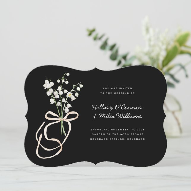 Romantische Lily of the Valley 12x18 Wedding Einla Einladung (Stehend Vorderseite)