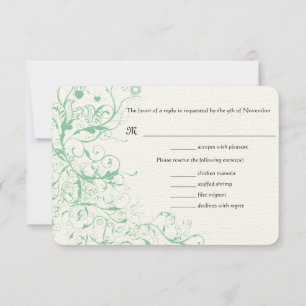 Romantische Love Bird Mint Wedding RSVP Karte