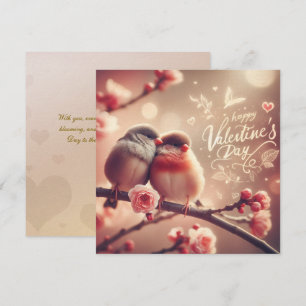 Romantische Lovebirds Valentine's Day Card - Niedl Feiertagskarte