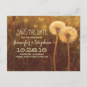 romantische Löwenzahnblüten Save-the-Date Postkart Ankündigungspostkarte