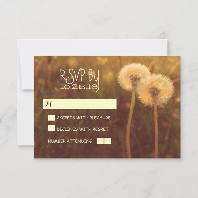 Romantische Lüstern rustikale Hochzeitskarten RSVP (Vorderseite)