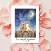 Romantische lustige Katzen Valentinstagskarte für