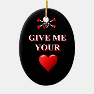 Romantische lustige Piraten und rotes Liebe Keramik Ornament