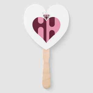 Romantische Luxus-HH-Monogramm-Hochzeit Fächer