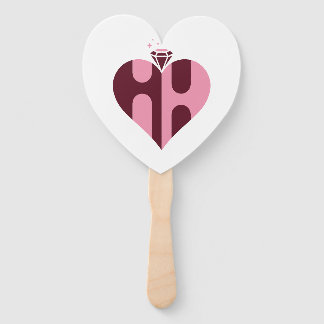 Romantische Luxus-HH-Monogramm-Hochzeit Fächer