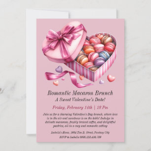 Romantische Macaron-Brunch-Einladung Einladung