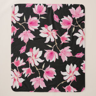 Romantische Magnolien: Schwarzes Wasser Sherpadecke