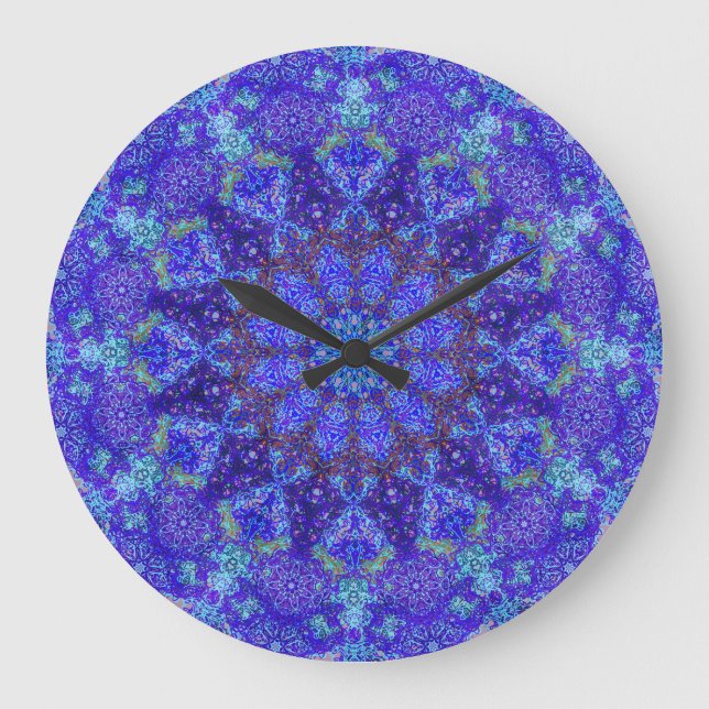Romantische Mandala-Ornament Arabesque Große Wanduhr (Vorderseite)