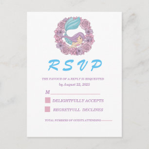 Romantische Märchen Meerjungfrau RSVP Postkarte