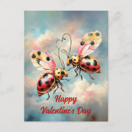 Romantische Marienkäfer im Flug Postkarte
