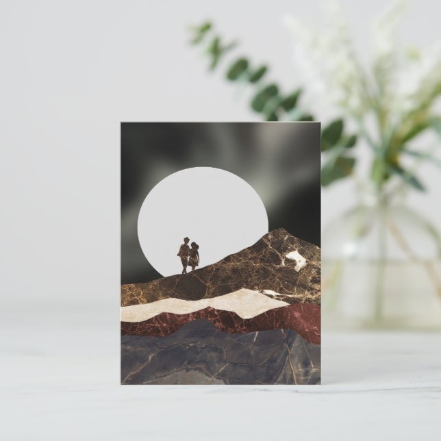 Romantische Marmorlandschaft aus dem Moonlit Postkarte (Stehend Vorderseite)