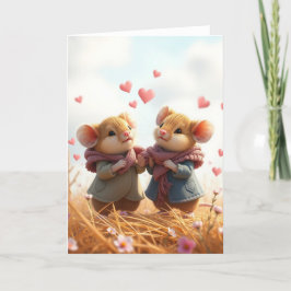 Romantische Mauskarte Dankeskarte