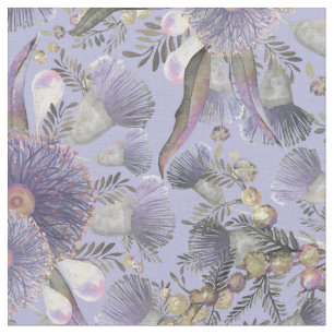 Romantische Mauve Wattle & Eukalyptus Stoff