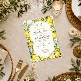 Romantische mediterrane Hochzeit Einladung