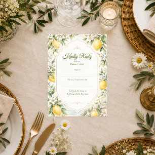 Romantische mediterrane Hochzeit RSVP Karte