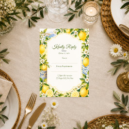 Romantische mediterrane Hochzeit RSVP Karte