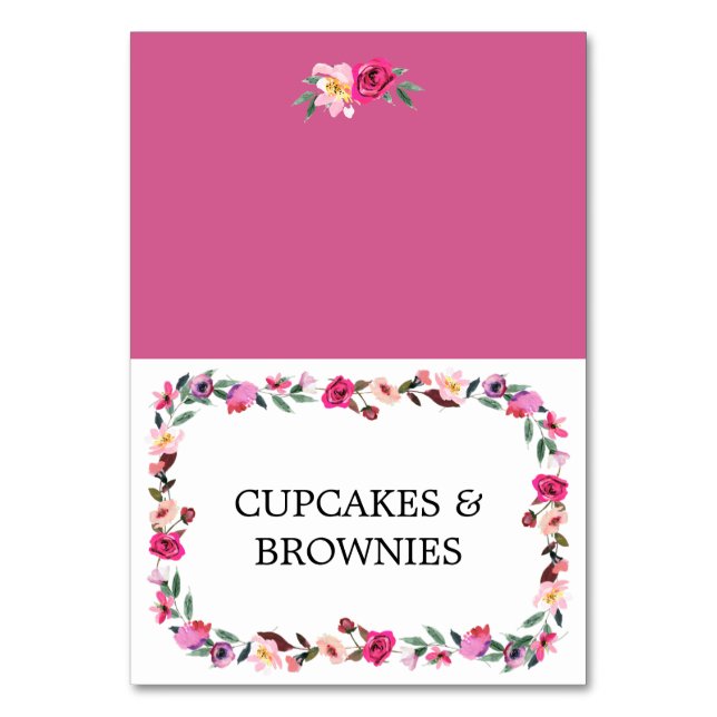 Romantische Messe Blossom Wreath Food Zelt Cards Tischnummer (Vorderseite)