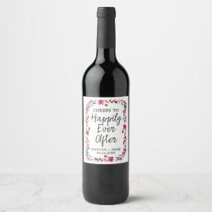 Romantische Messe "Happily Ever After" Hochzeit Weinetikett
