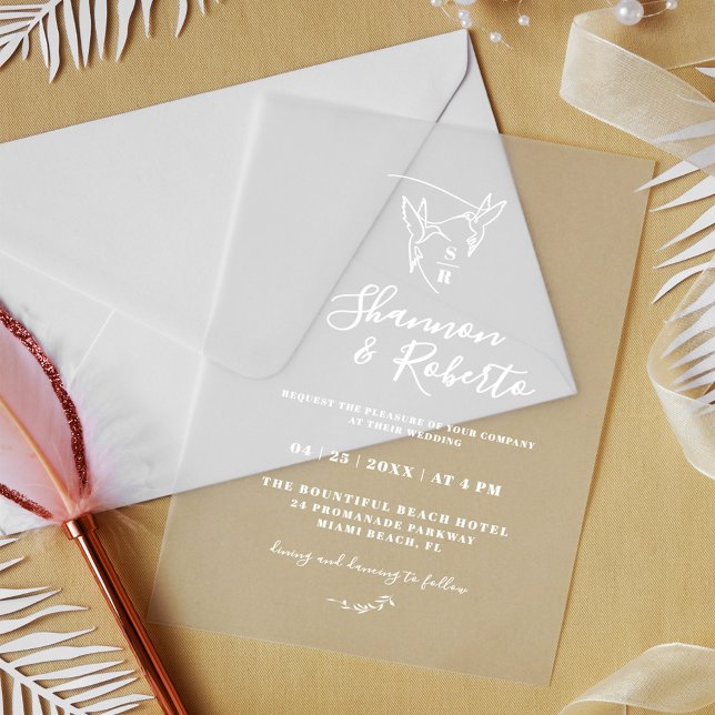 Romantische Minimale Botanische Monographie Acryleinladungen (Von Creator hochgeladen)