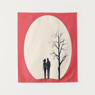 Romantische Minimalistische Coupé Art Wandteppich