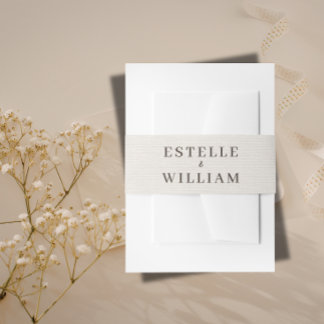 Romantische minimalistische Hochzeitseinladung mit Einladungsbanderole