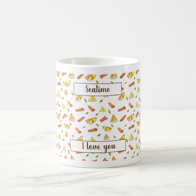Romantische Minimalistische hübsch Happy Summer Co Kaffeetasse (Mittel)