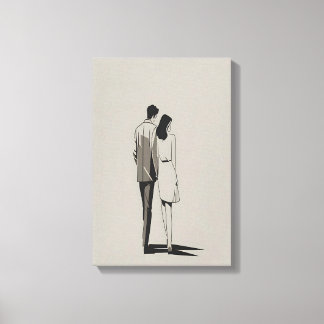Romantische Minimalistische Linien Kunst Leinwanddruck